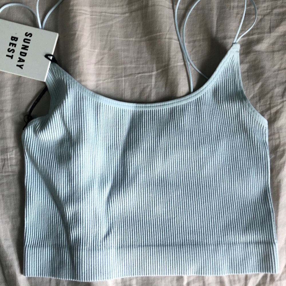 Baby blue crop top
